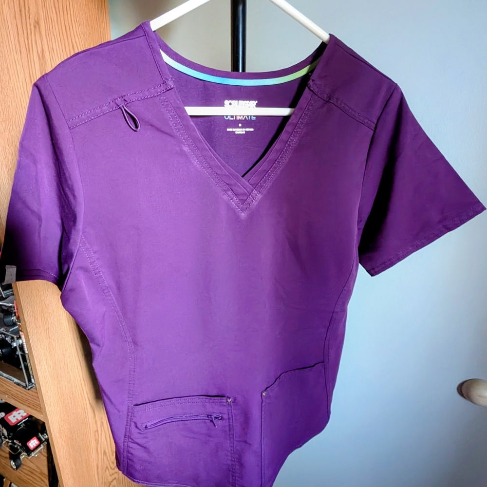 Scrubstar V-Neck Purple Women's Short Sleeve Top